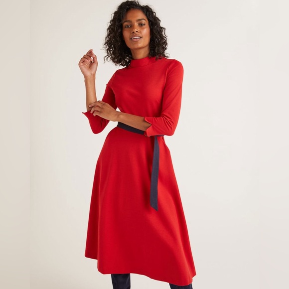 Boden Dresses & Skirts - Boden Nerissa Ponte Midi Dress Red Navy size 12
